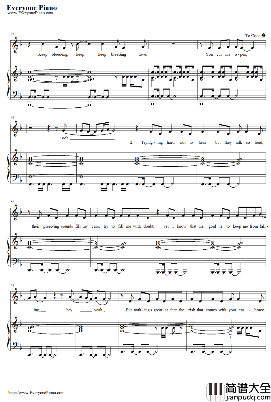 Bleeding_Love钢琴谱_LeonaLewis