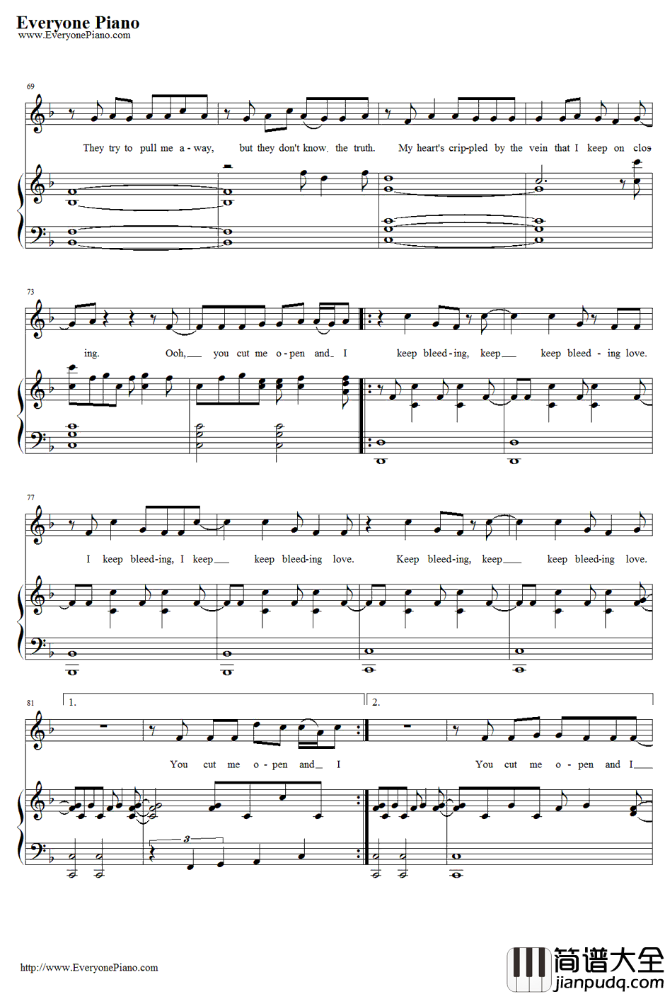 Bleeding_Love钢琴谱_LeonaLewis