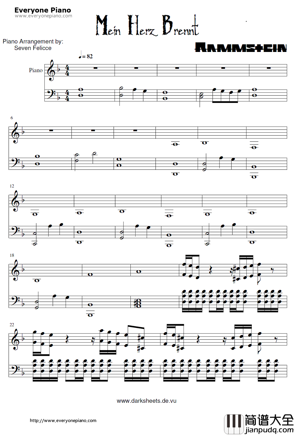 Mein_Herz_Brennt钢琴谱_Rammstein