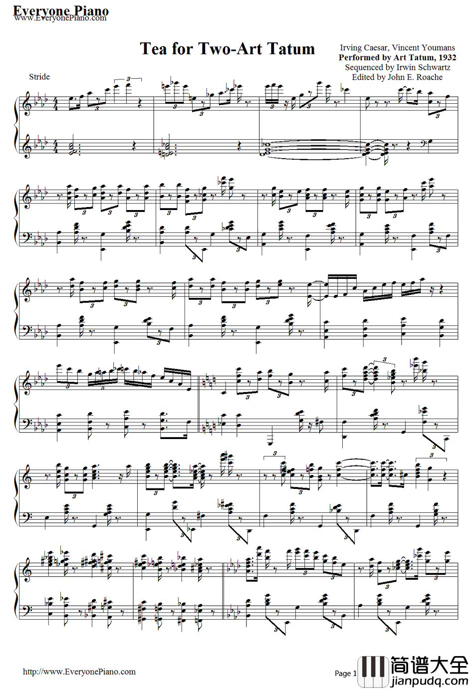 Tea_for_Two钢琴谱_ArtTatum