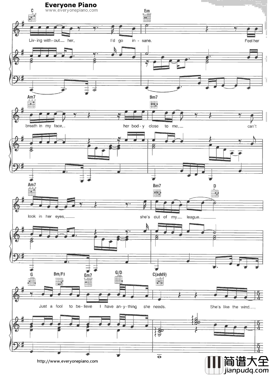 She's_Like_the_Wind钢琴谱_PatrickSwayze_DirtyDancingOST