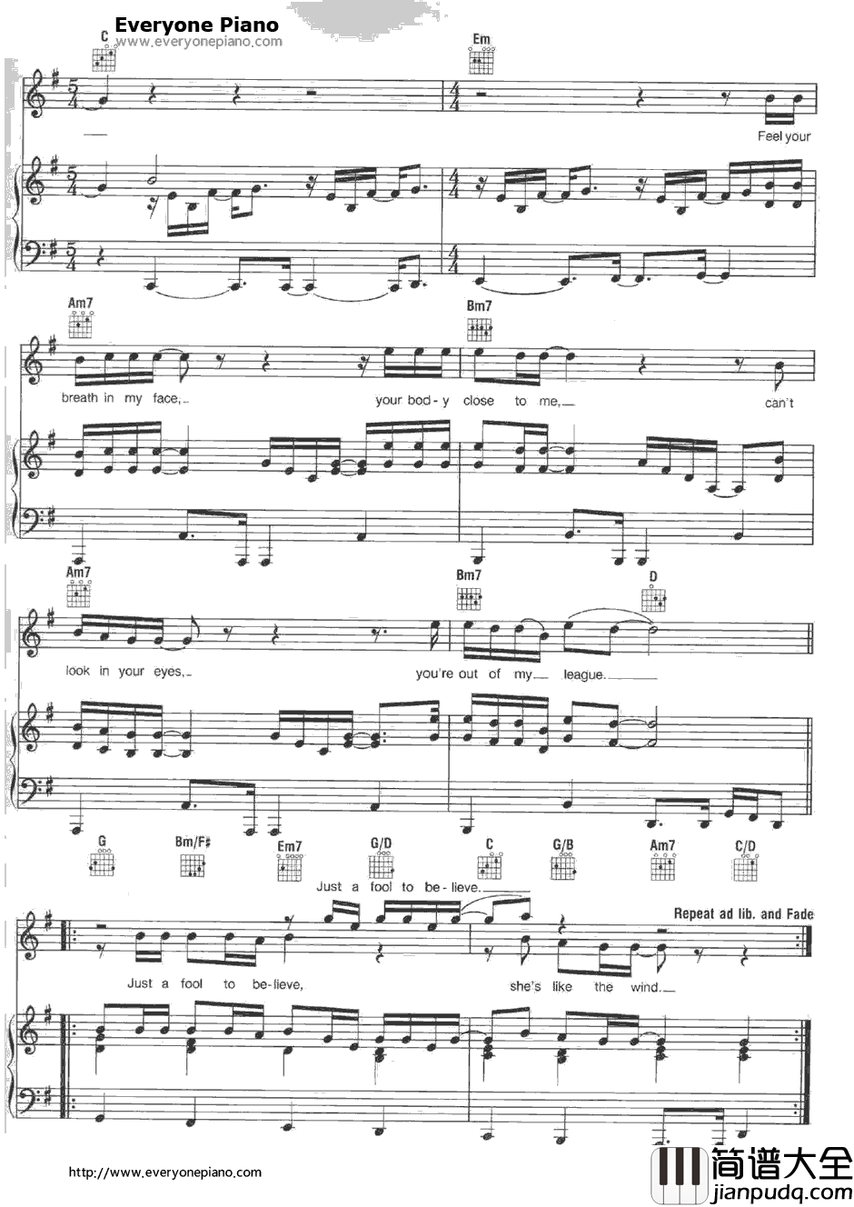 She's_Like_the_Wind钢琴谱_PatrickSwayze_DirtyDancingOST