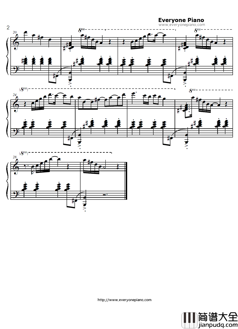 小さな勇気钢琴谱_大久保薰_日在校园OST