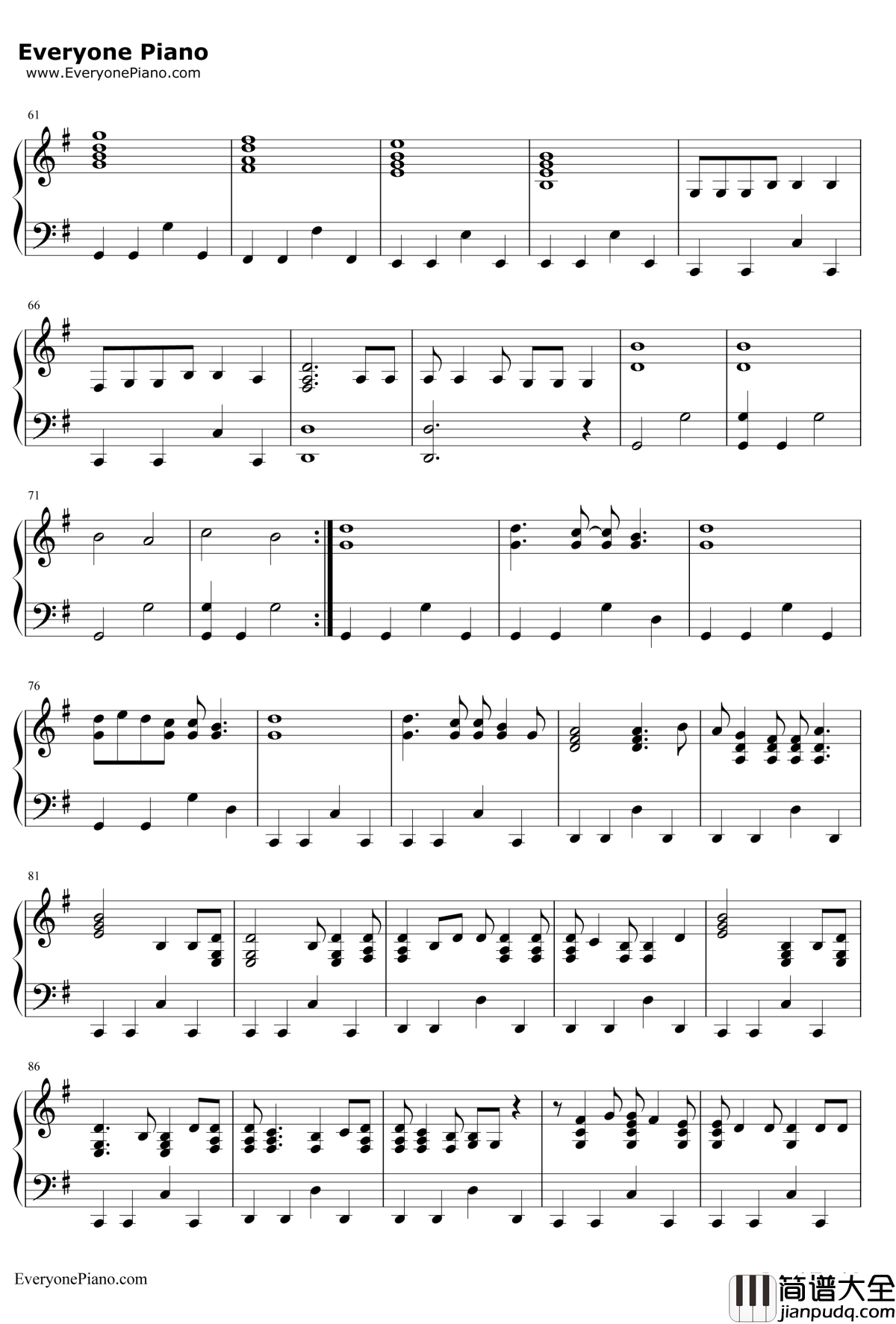 Begin_Again钢琴谱_TaylorSwift