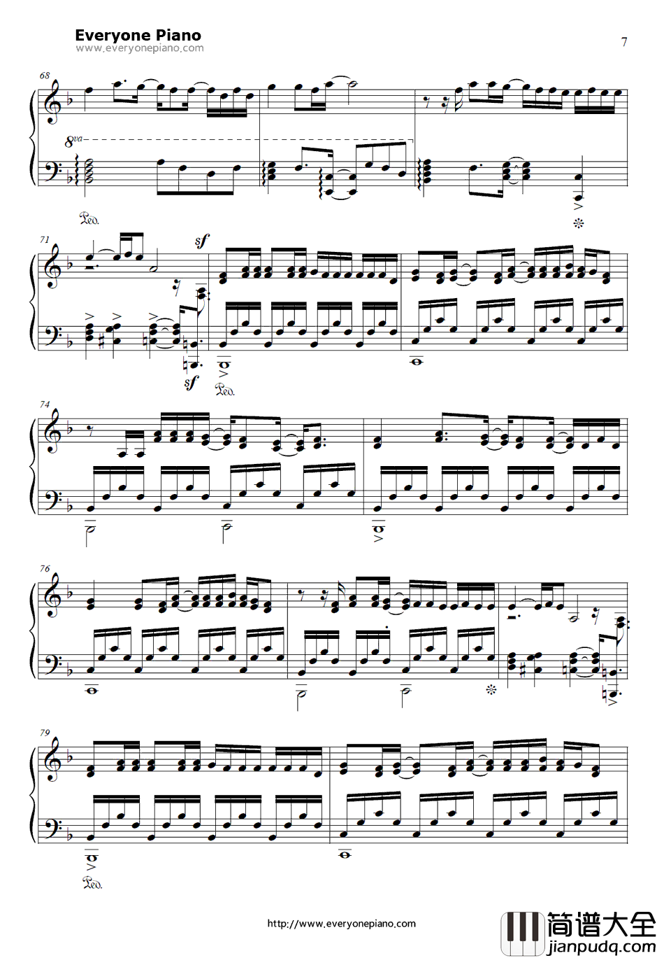 Core_Pride钢琴谱_UVERworld_青之驱魔师OP1