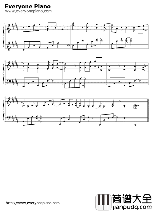 阳光总在风雨后钢琴谱__许美静