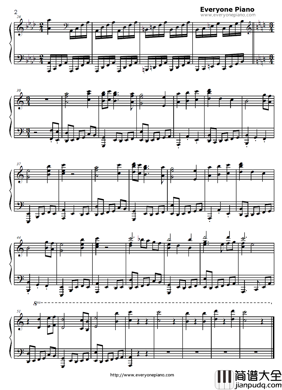 StillDoll钢琴谱_分岛花音_吸血鬼骑士第一季ED