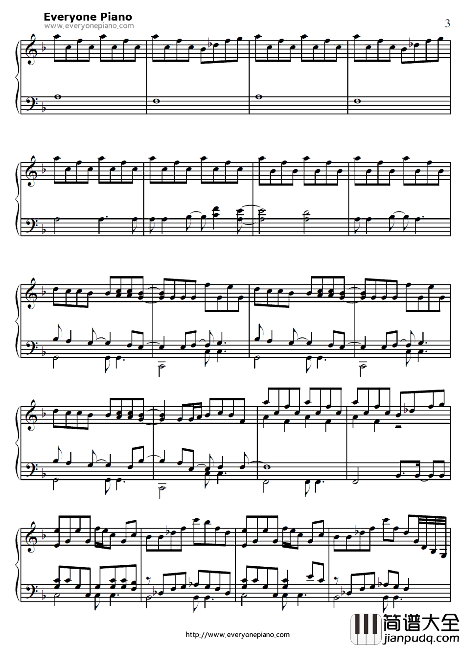 No_Surprises钢琴谱_Radiohead