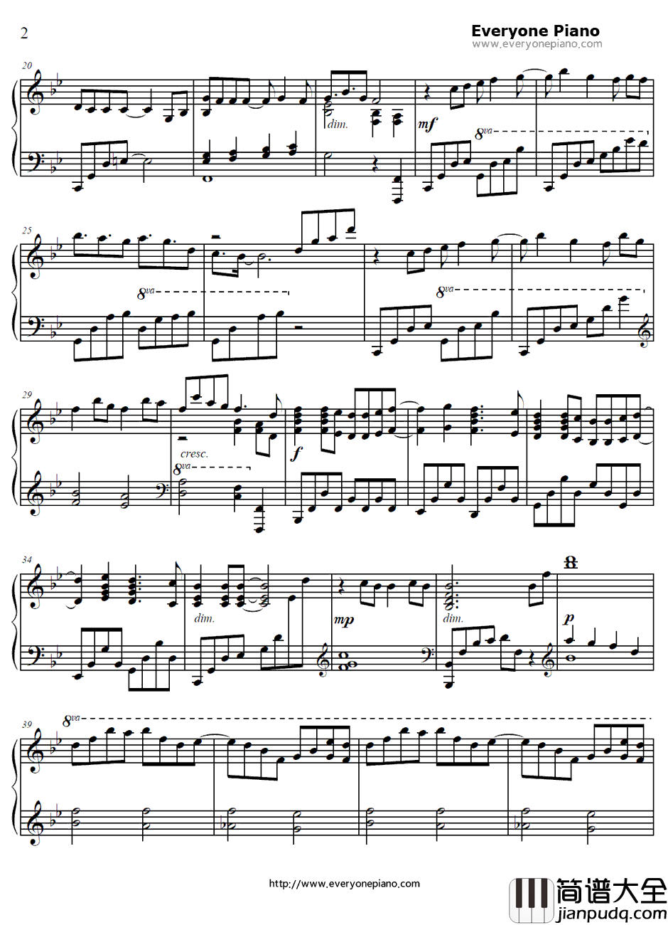 Sweet_Drops钢琴谱_PUFFY_白兔糖OP