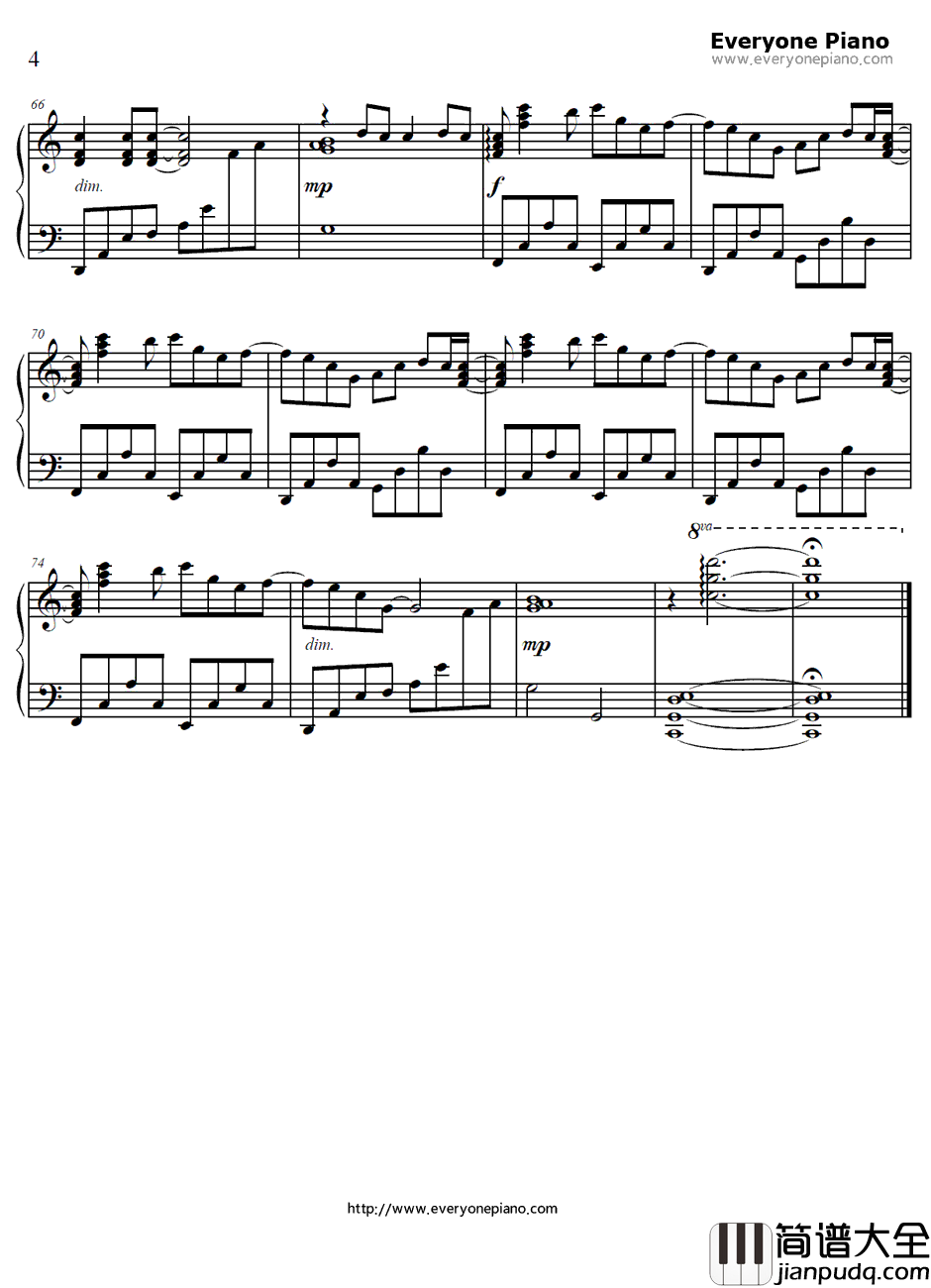 Sweet_Drops钢琴谱_PUFFY_白兔糖OP