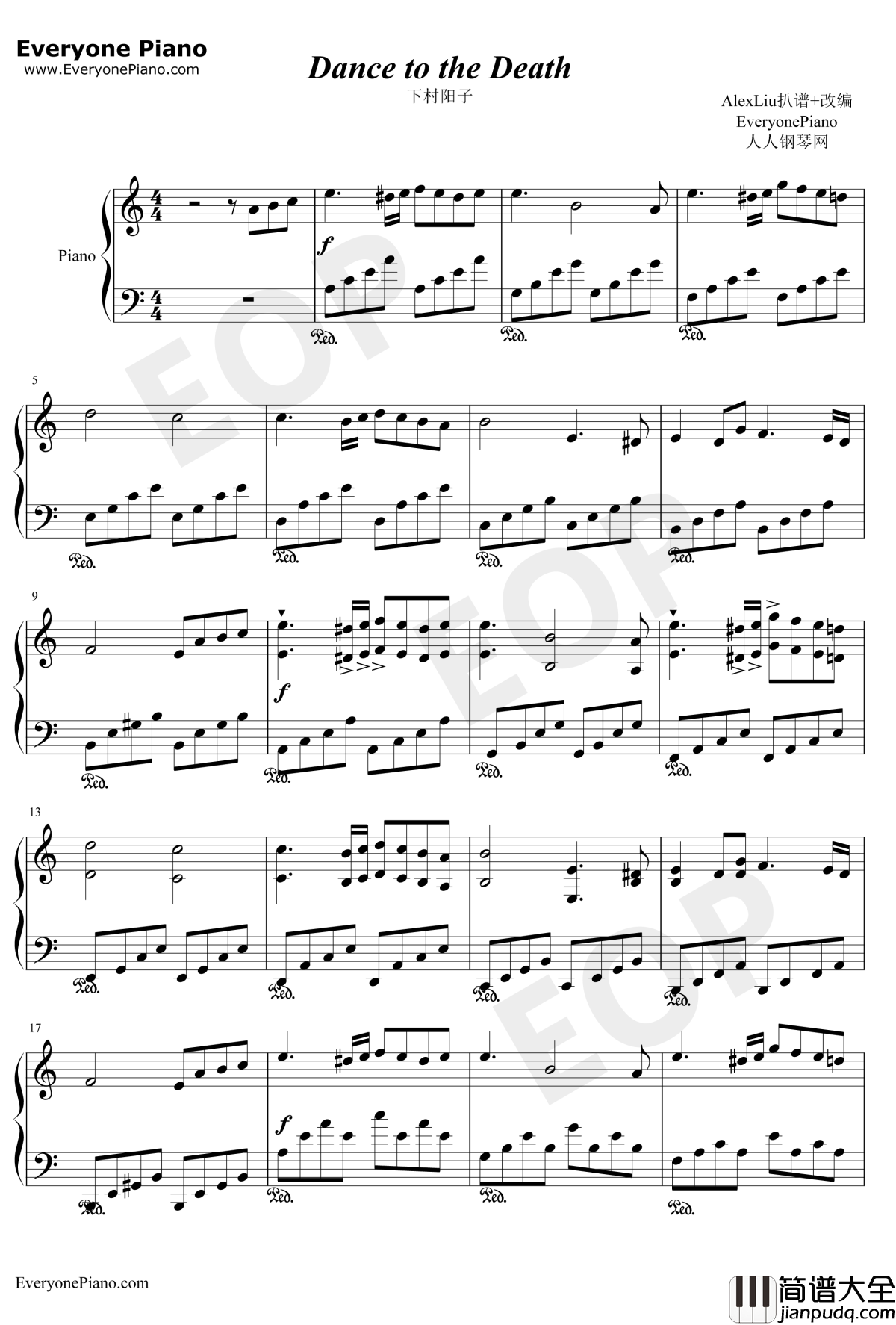 Dance_to_the_death钢琴谱_July_CutinLove