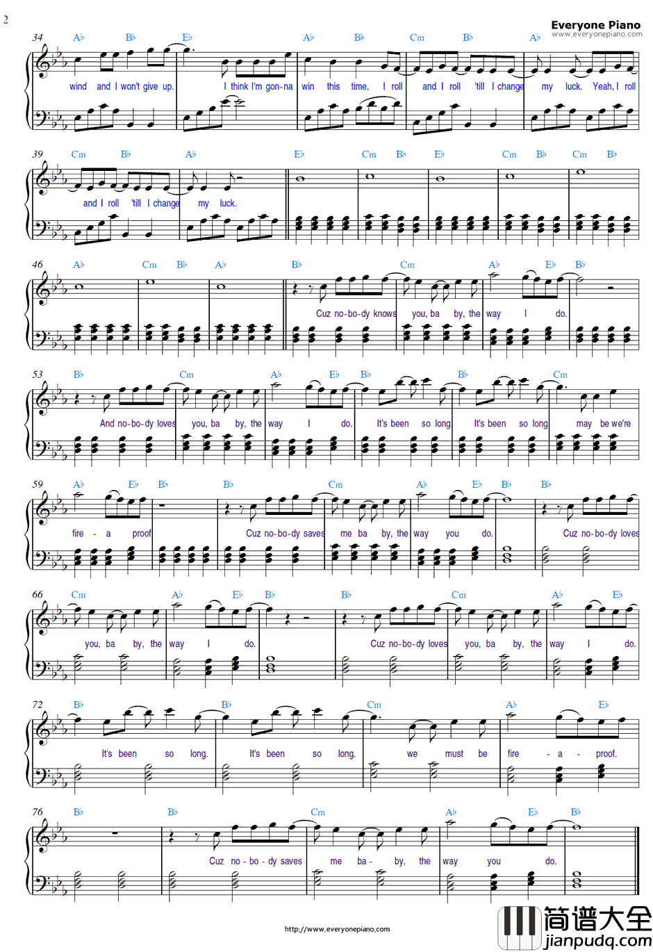 Fireproof钢琴谱_OneDirection