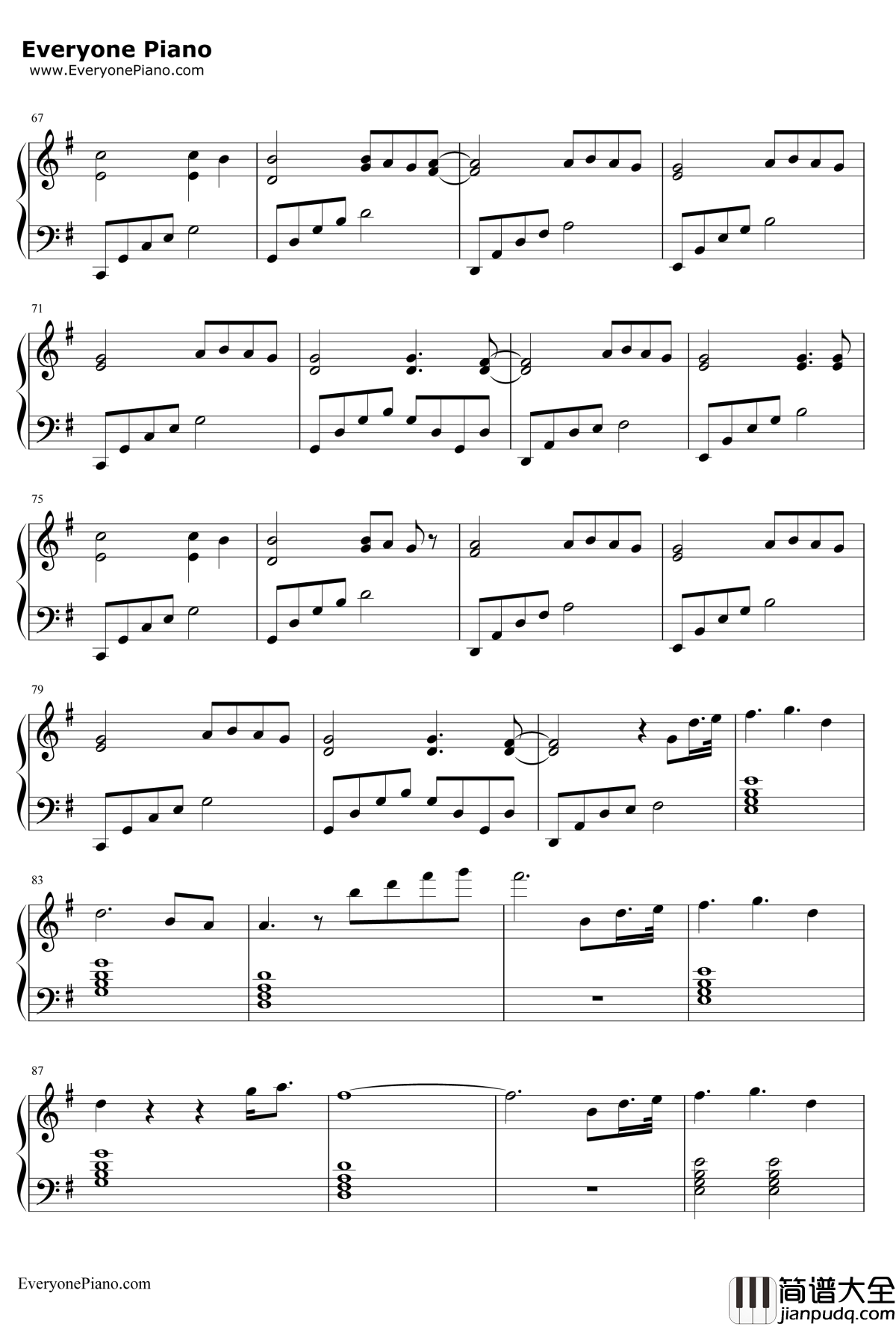 Young_Again钢琴谱_Hardwell