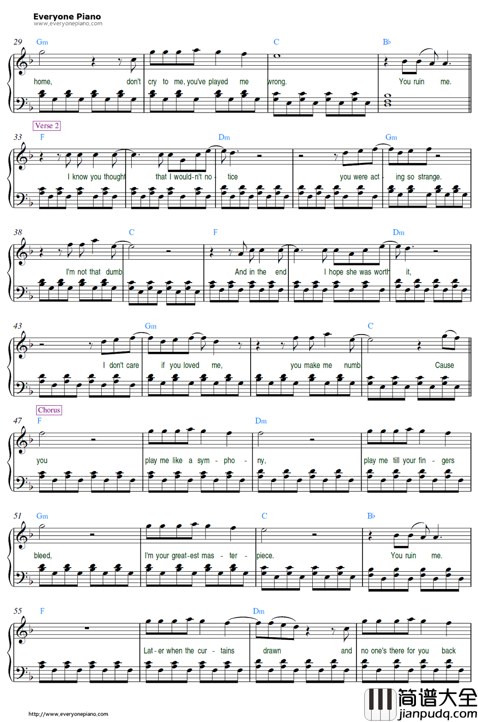 You_Ruin_Me钢琴谱_TheVeronicas