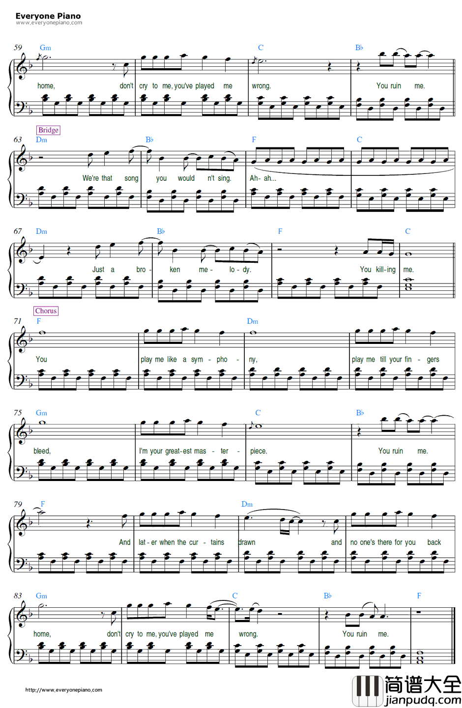 You_Ruin_Me钢琴谱_TheVeronicas