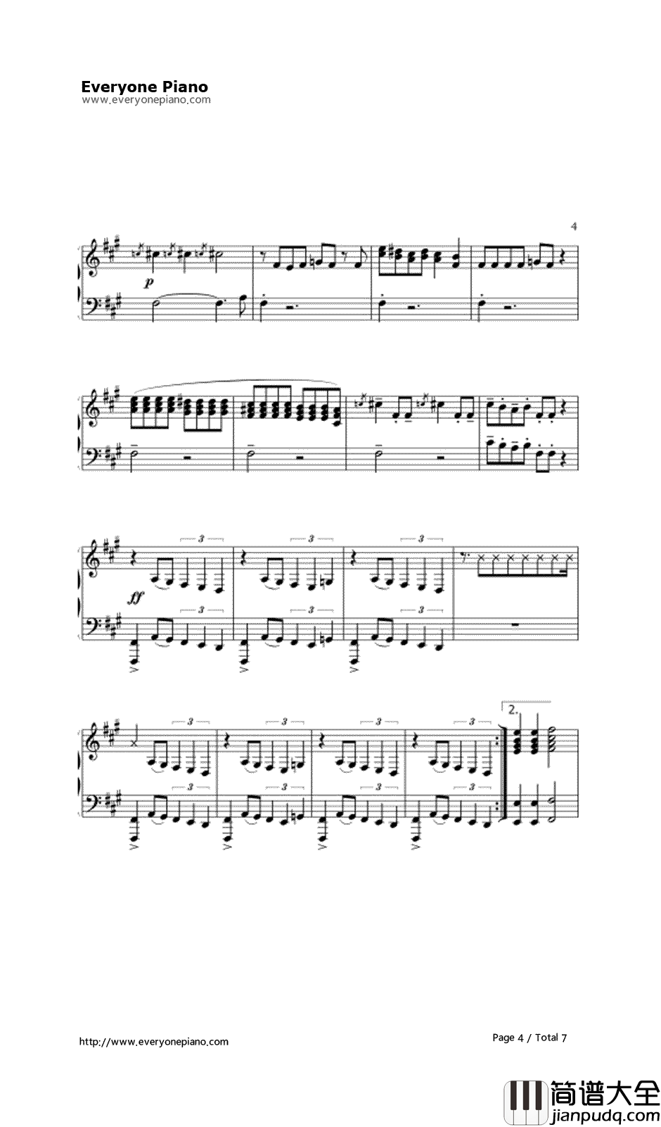 wolf（狼与美女）钢琴谱_EXO