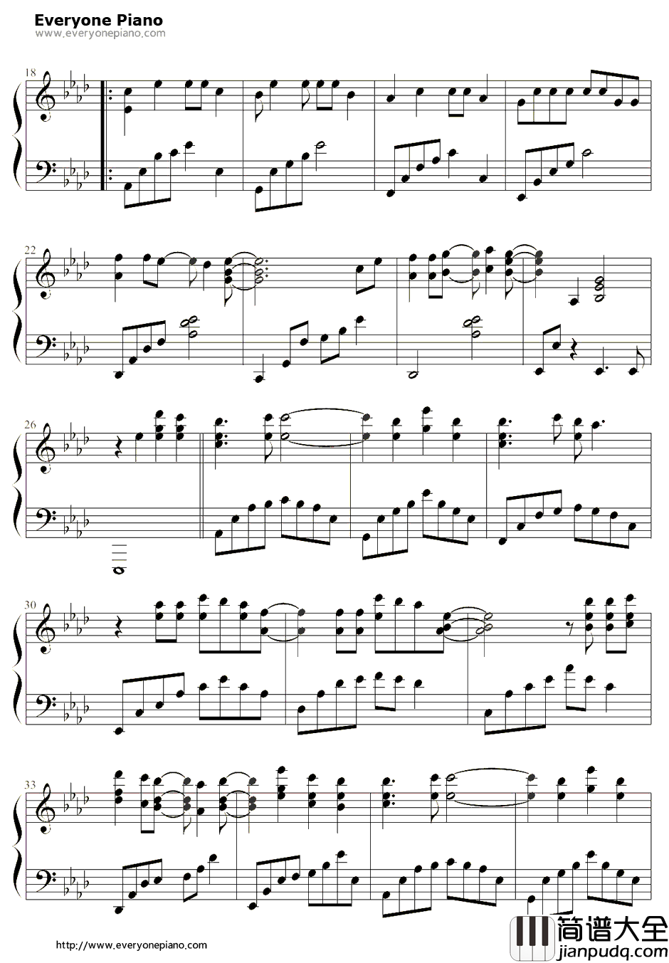 冬天里的捉迷藏钢琴谱_T_ara_