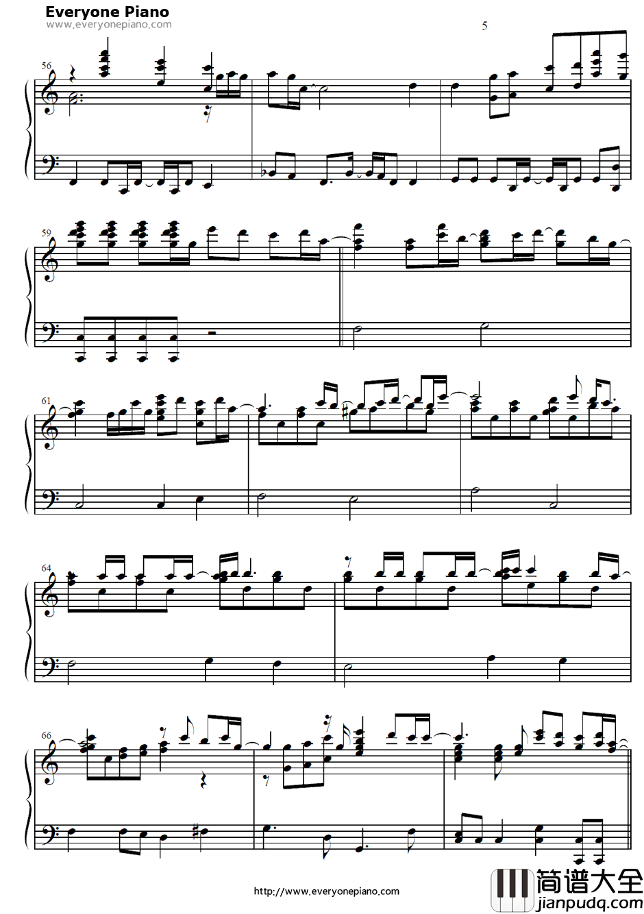 枯れない花钢琴谱_下川美娜_全金属狂潮ED