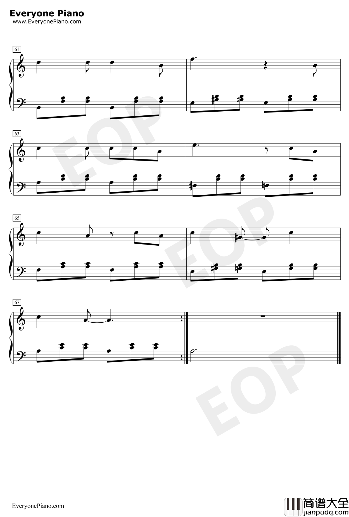 我要我们在一起钢琴谱_杨宗纬范晓萱