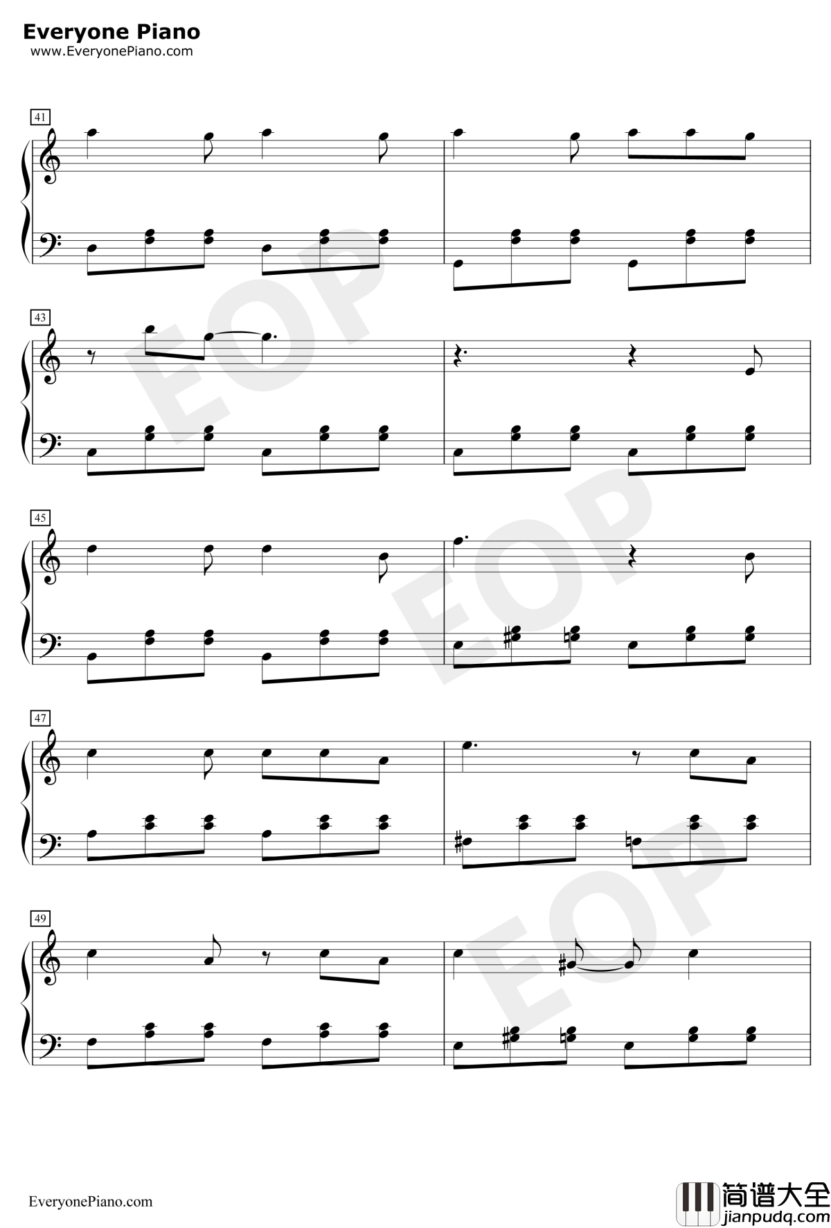 我要我们在一起钢琴谱_杨宗纬范晓萱