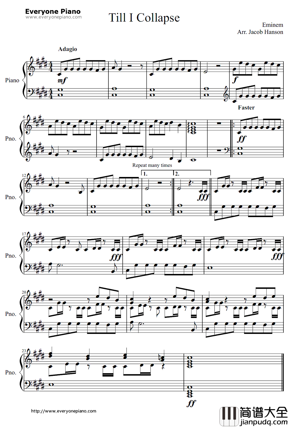 Till_I_Collapse钢琴谱_Eminem