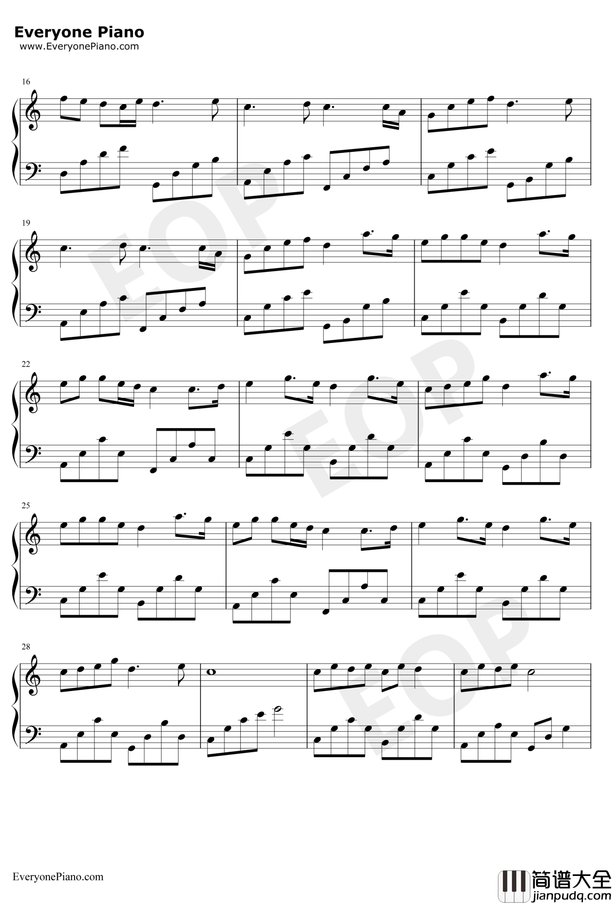 樱花草钢琴谱_Sweety组合