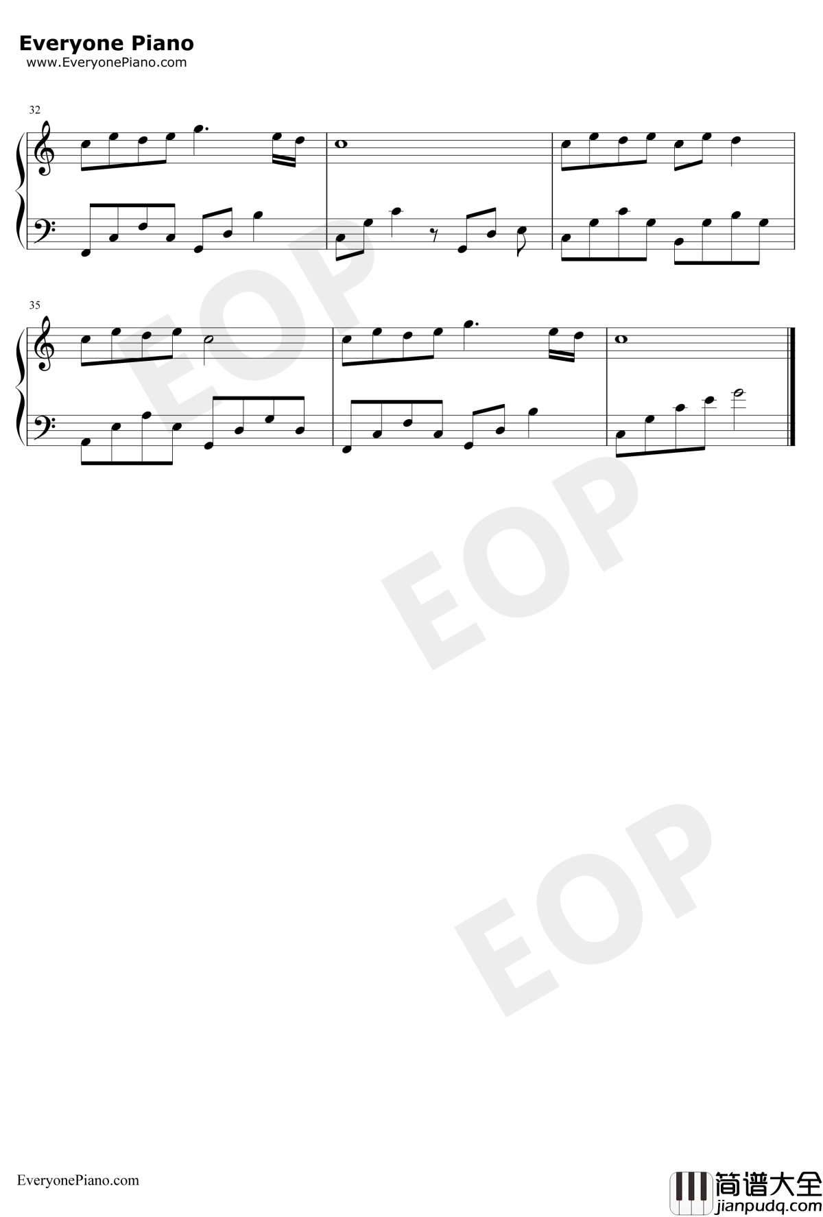 樱花草钢琴谱_Sweety组合