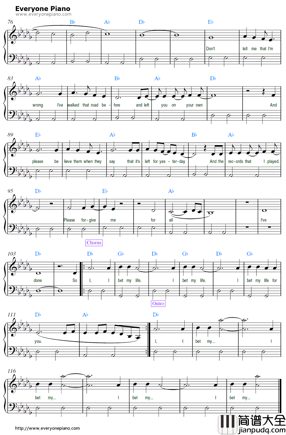 I_Bet_My_Life钢琴谱_ImagineDragons