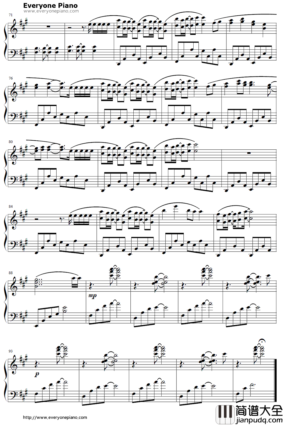 运命の人钢琴谱_藤田麻衣子_苍黑之楔绯色的碎片3OP