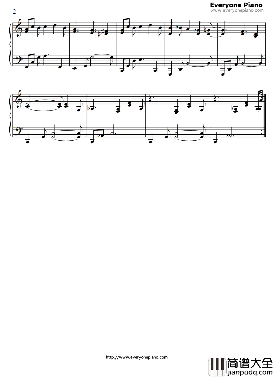 Destiny_Islands钢琴谱_下村阳子_王国之心记忆之链OST