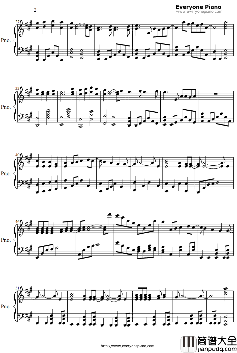 テノヒラ钢琴谱_HERO_妖精的尾巴OP12