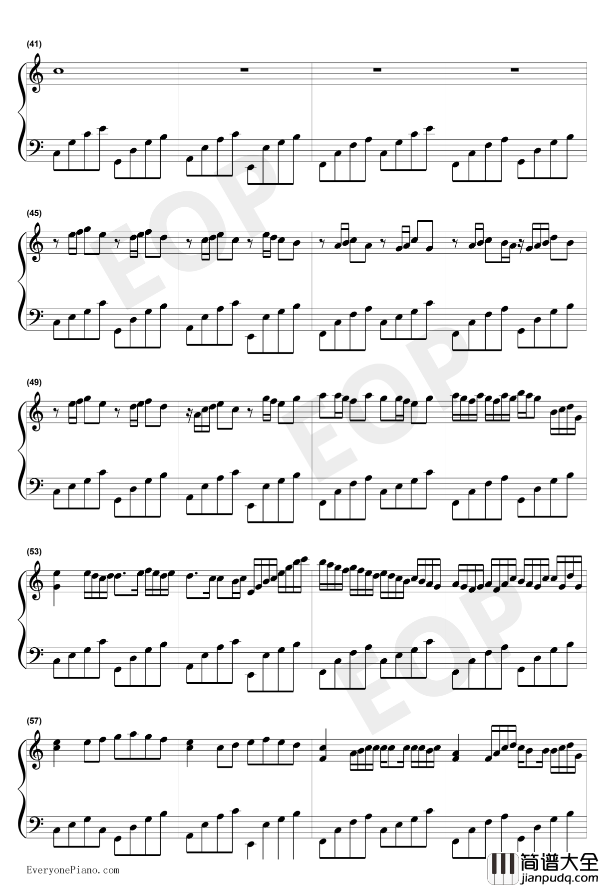 简单好听的八音盒曲钢琴谱_未知