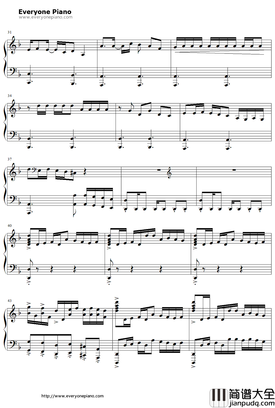 Red_Like_Roses钢琴谱_CaseyLeeWilliams_RWBY主题曲