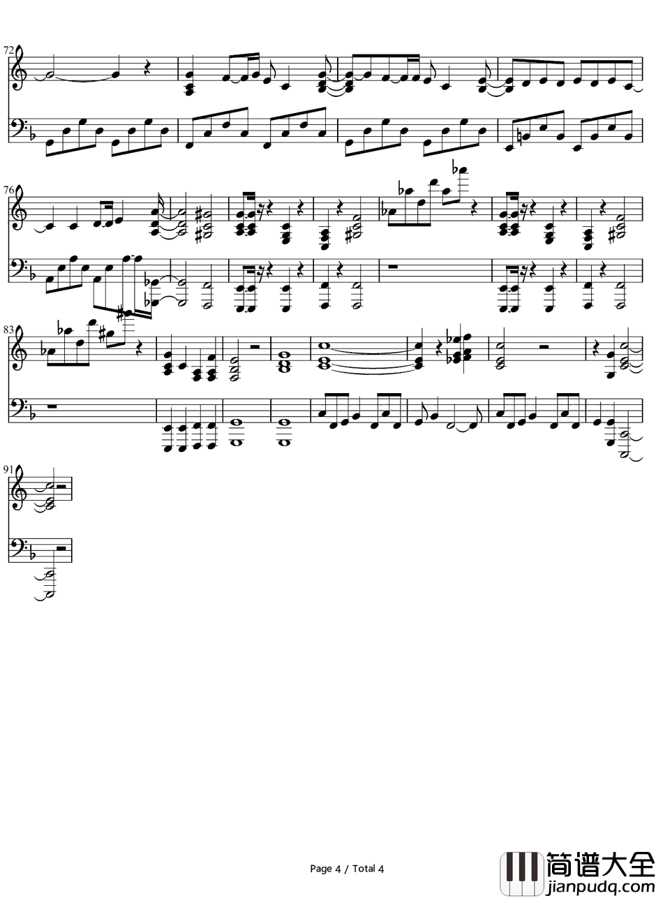 ウィーゴー钢琴谱_北谷洋_海贼王OP15