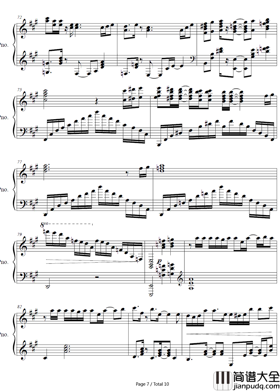 君が笑む夕暮れ钢琴谱_南条爱乃_东京暗鸦ED1