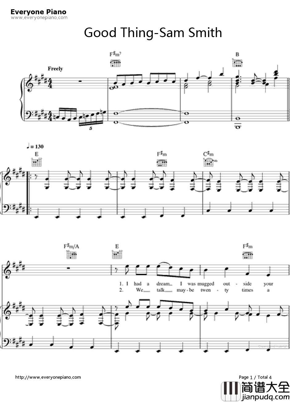 Good_Thing钢琴谱_SamSmith
