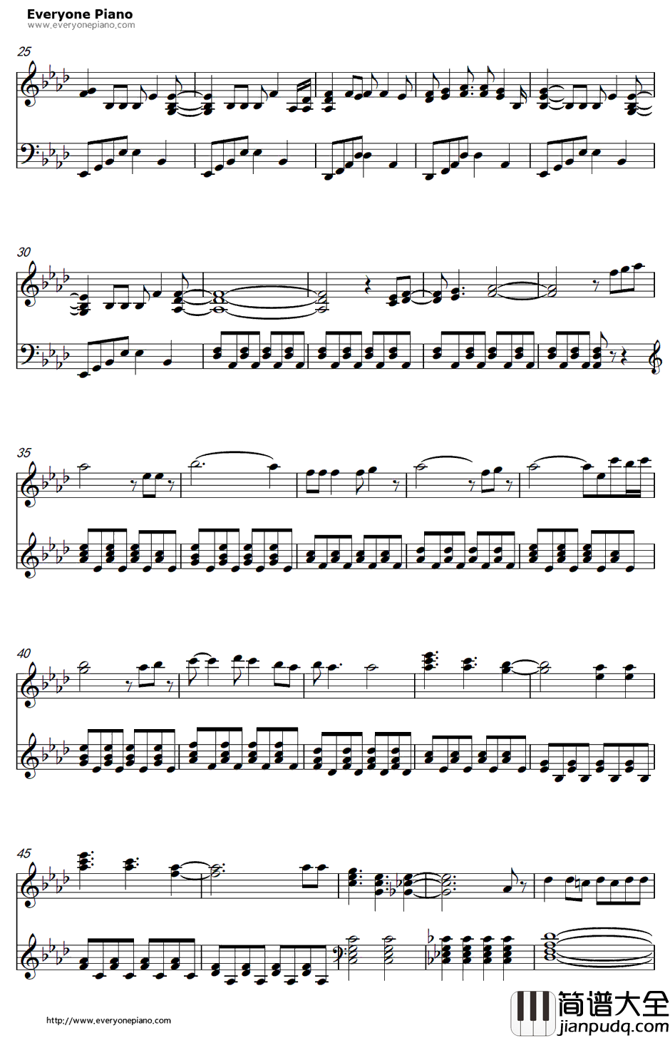 Let_It_Go钢琴谱_DemiLovato_更接近原版_冰雪奇缘主题曲