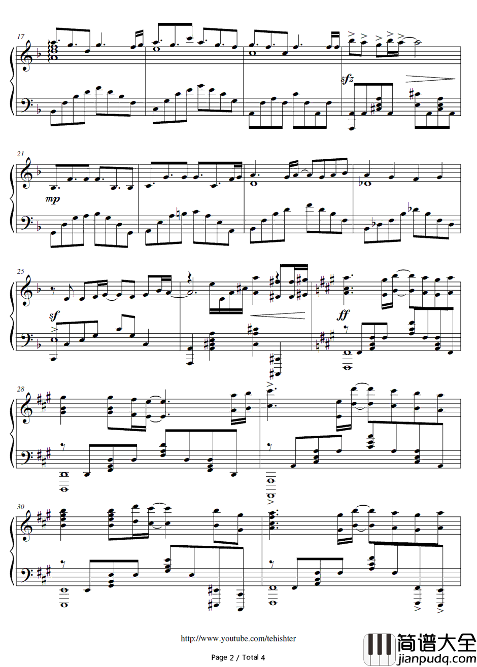 Blood_Teller钢琴谱_飞兰_未来日记ED1