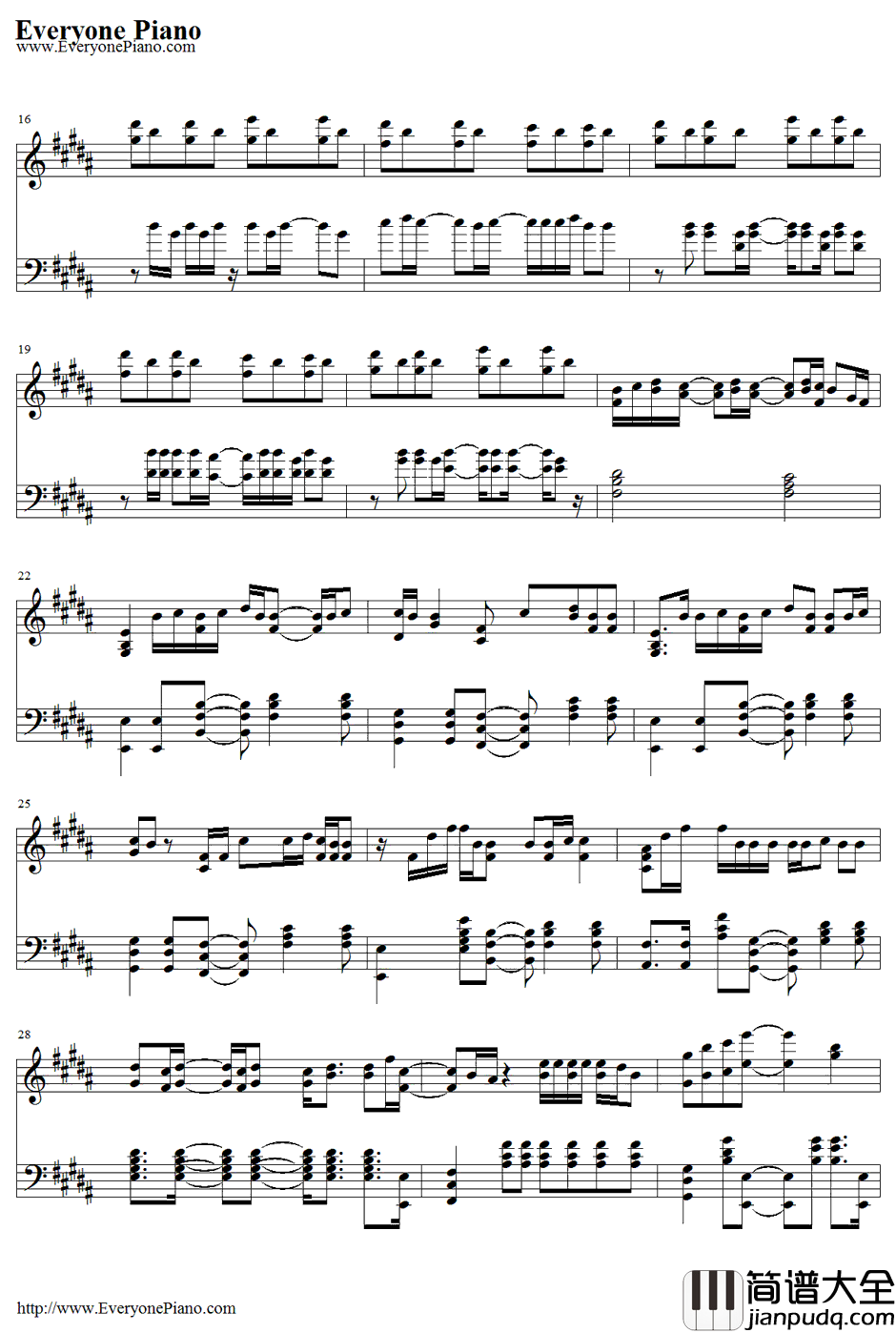 Look_at_You钢琴谱_Big&Rich