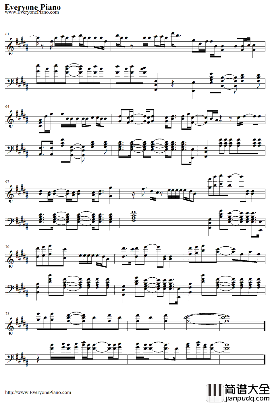 Look_at_You钢琴谱_Big&Rich