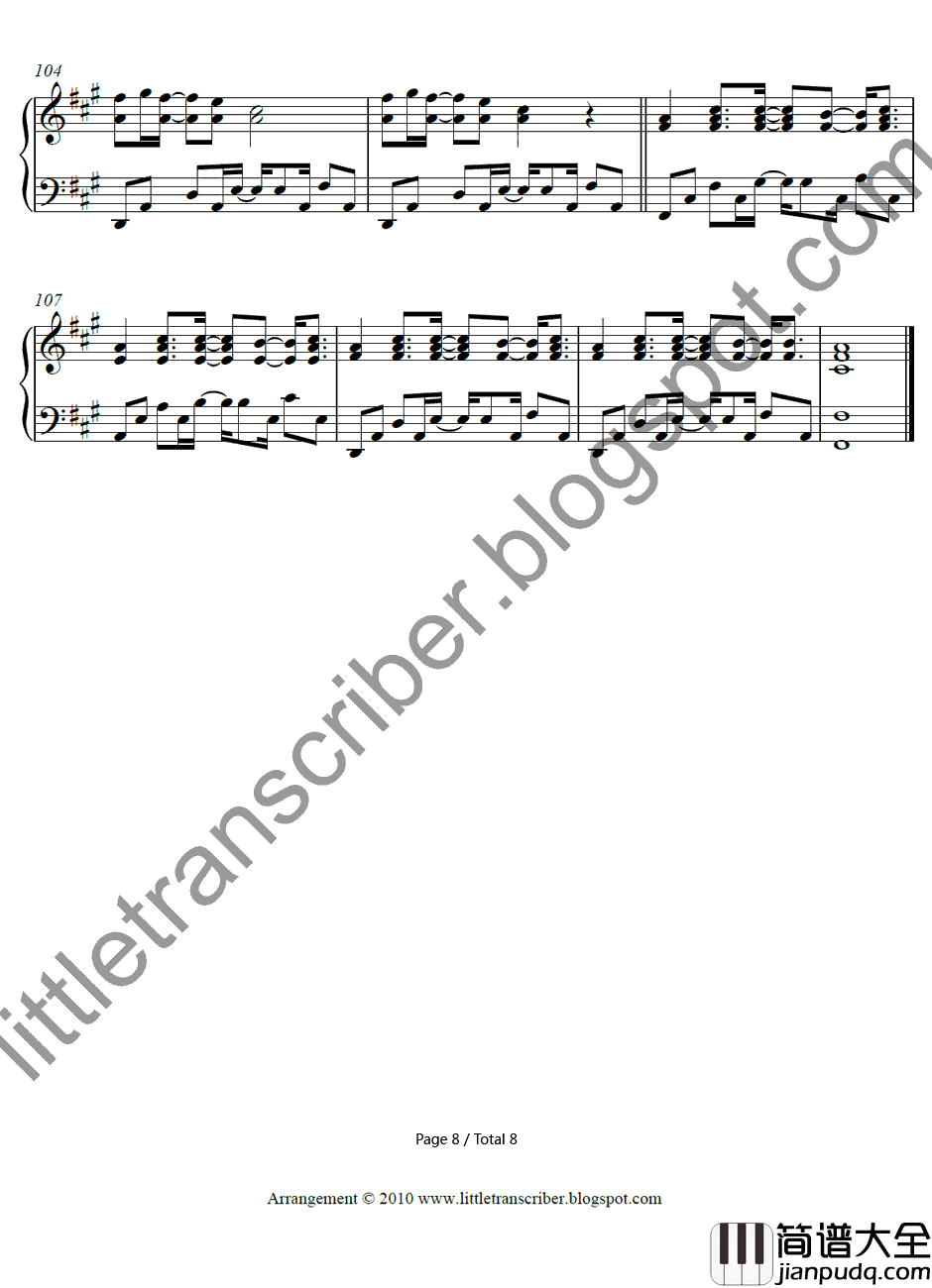 Whats_My_Name钢琴谱_Rihannaft.Drake_Rihannaft.Drake