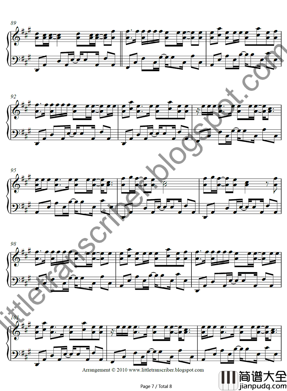 Whats_My_Name钢琴谱_Rihannaft.Drake_Rihannaft.Drake