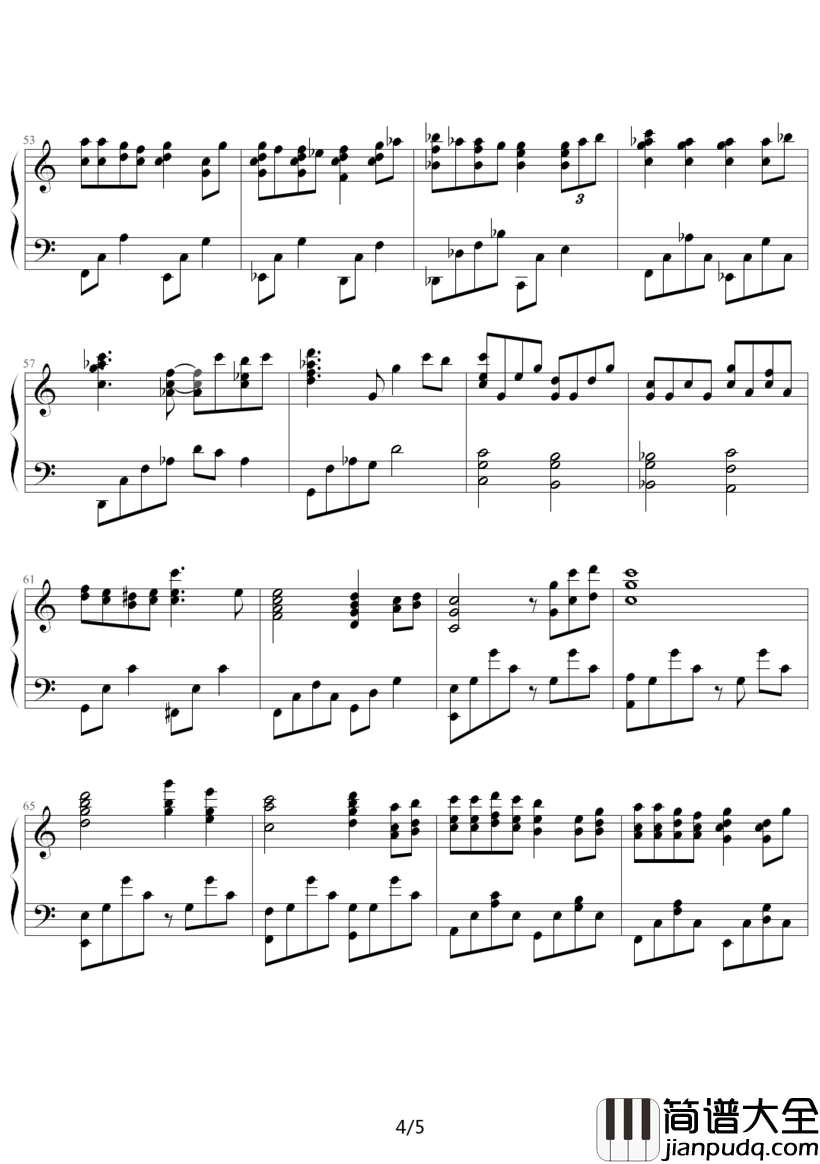 那天的河川钢琴谱_久石让_那天的分别再见