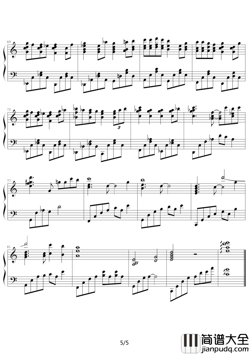 那天的河川钢琴谱_久石让_那天的分别再见