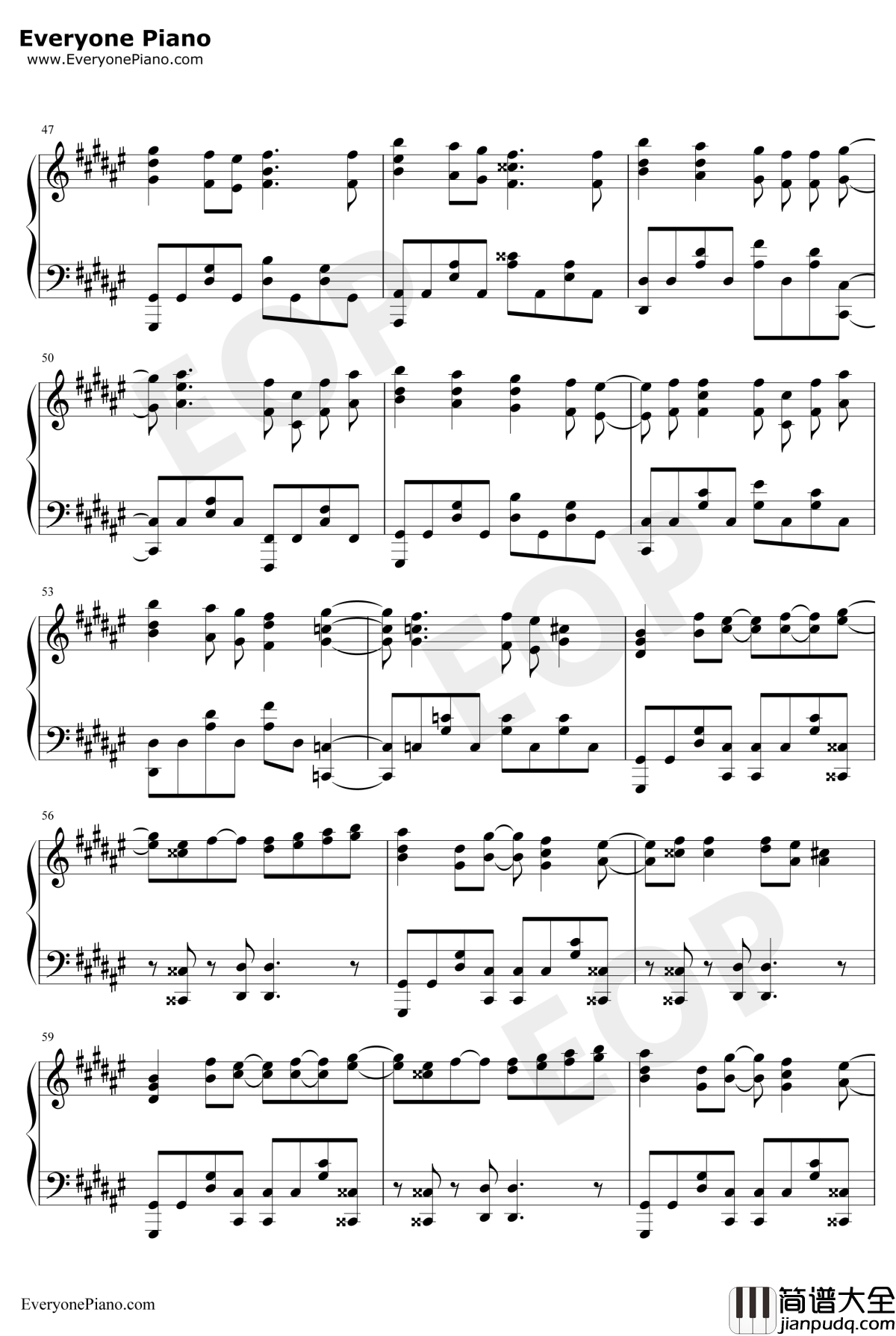 Catch_up_latency钢琴谱_UNISON_SQUARE_GARDEN_强风吹拂OP