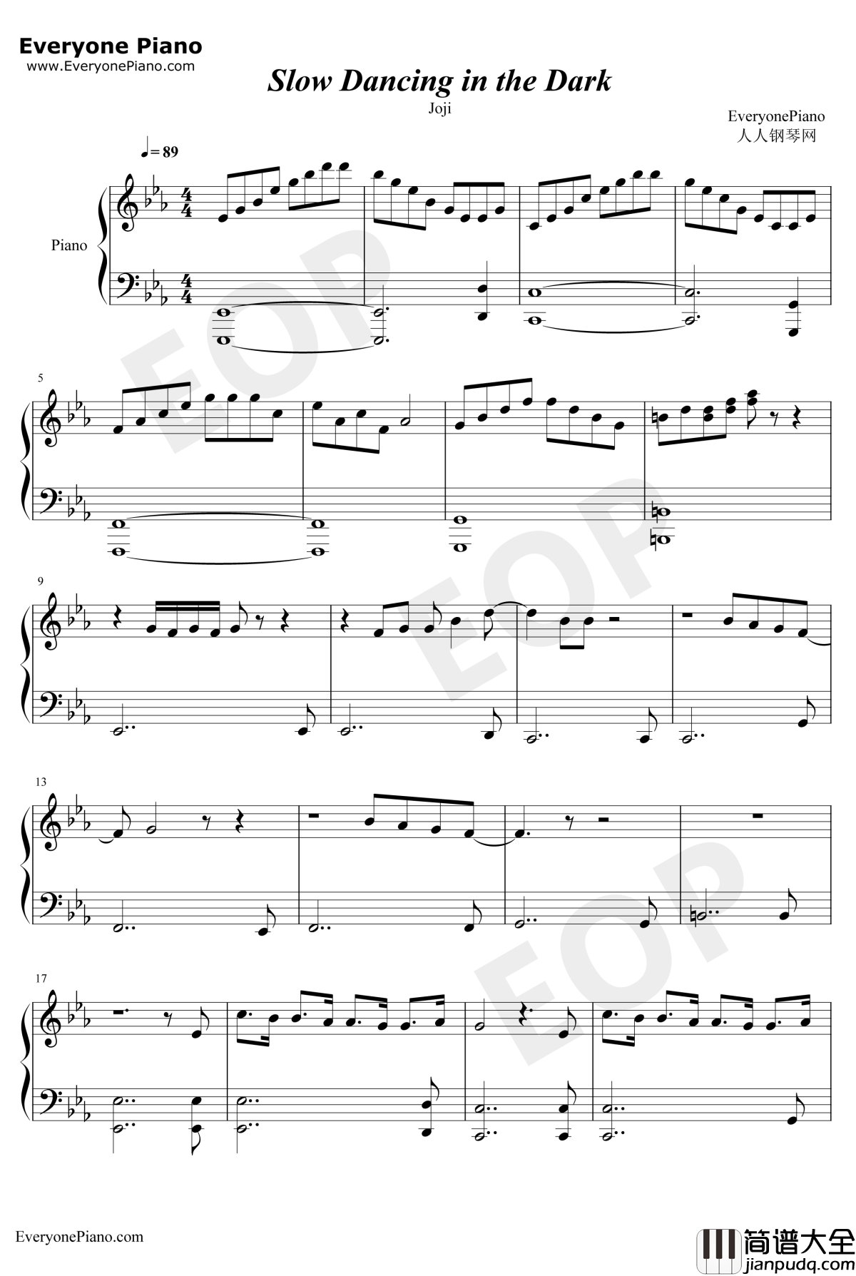 Slow_Dancing_in_the_Dark钢琴谱_Joji