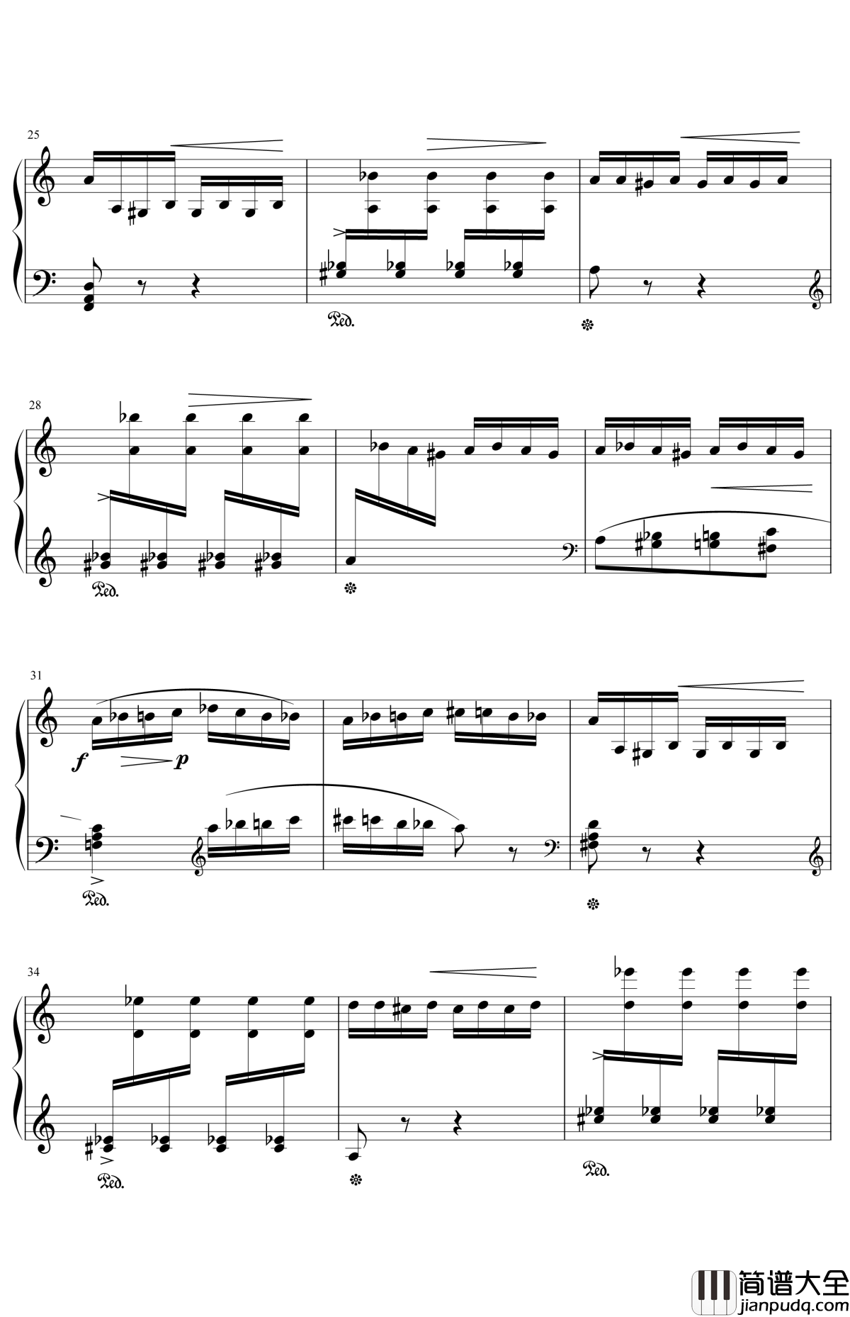 野蜂飞舞钢琴谱_马克西姆_大黄蜂的飞行