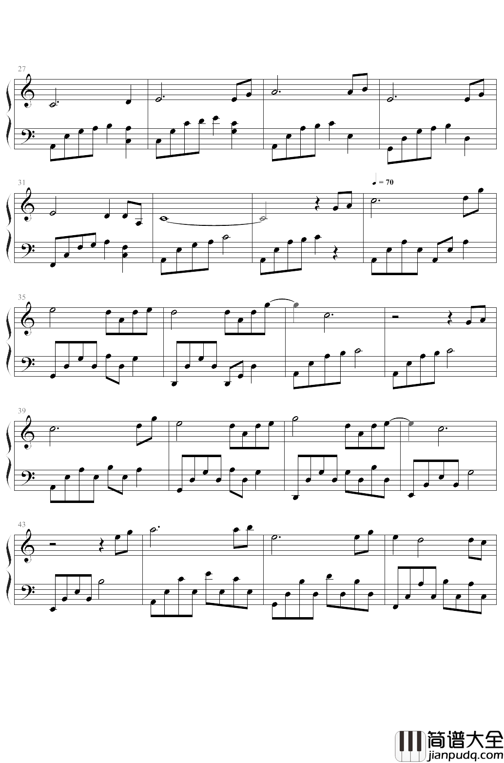 何须问钢琴谱_银临_不闻不问不痛不痒