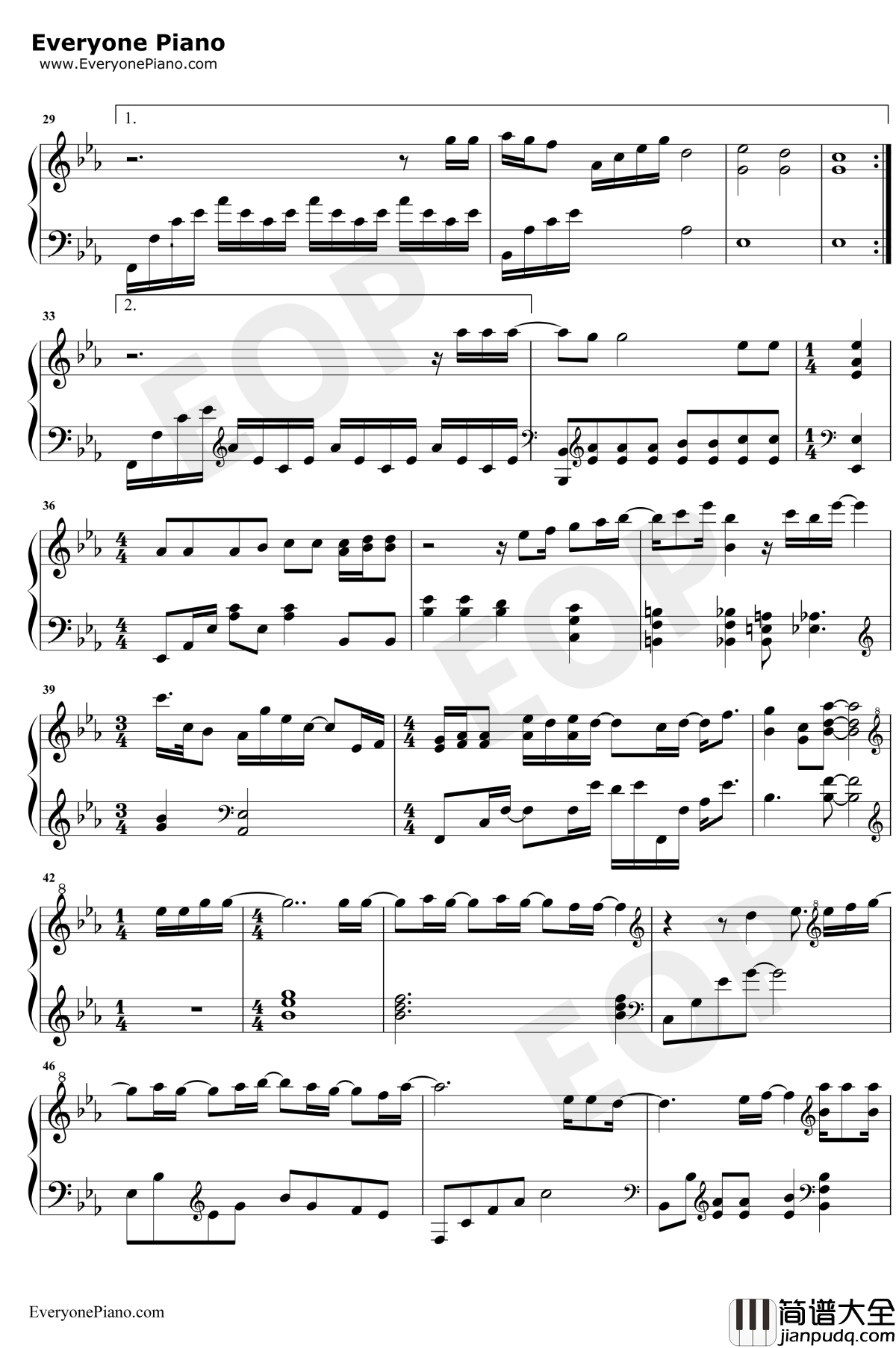 没有意外钢琴谱_蔡徐坤_释放内心独白