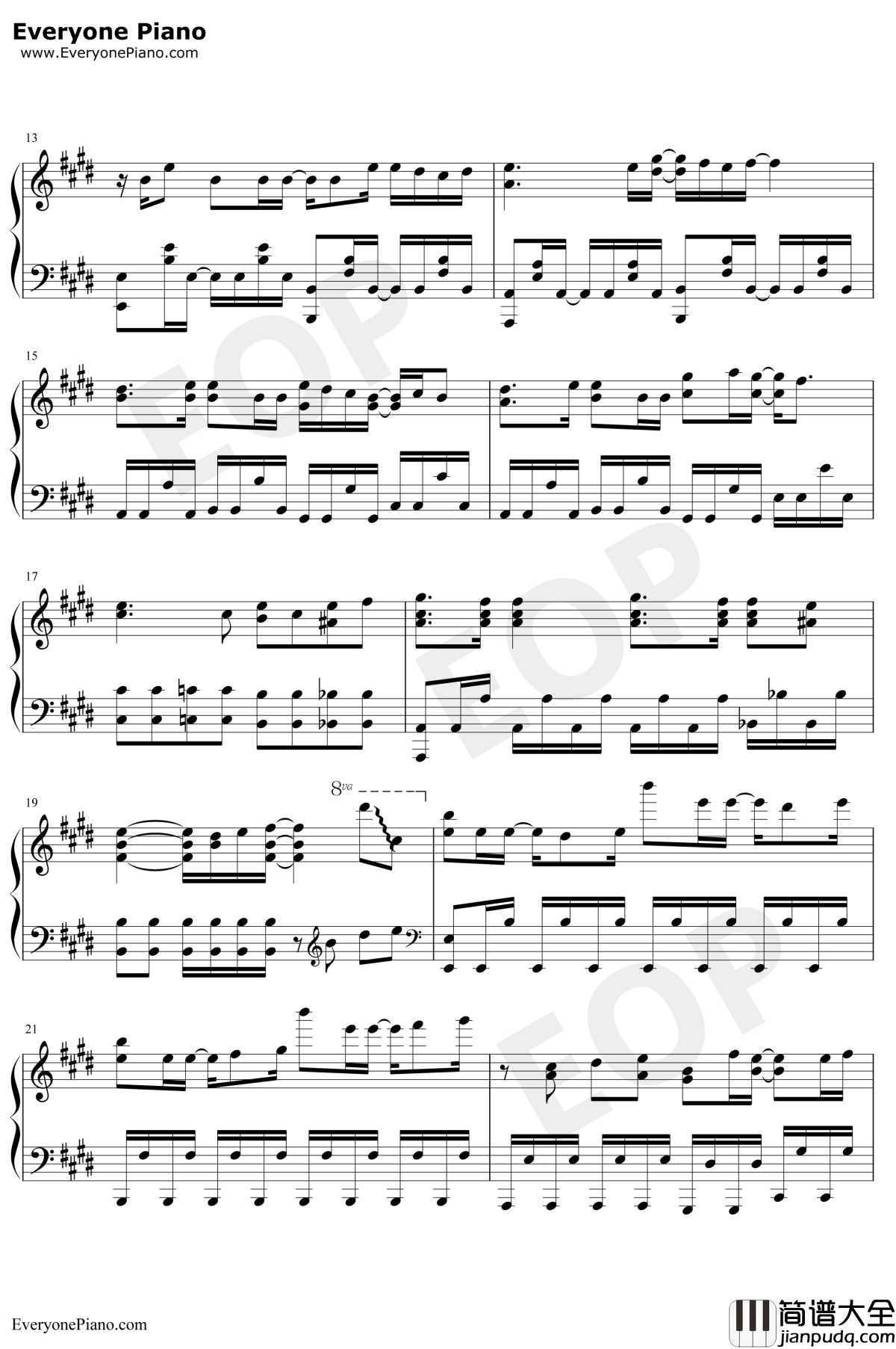 五等分の気持ち钢琴谱_中野家五姐妹_五等分的新娘OP